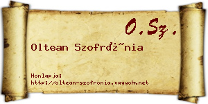 Oltean Szofrónia névjegykártya